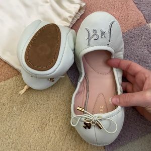 Kate Spade “Just Married” Foldable Leather Flats, size 6